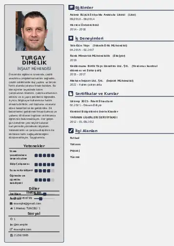 İnşaat Mühendisi Cv Örnekleri cv indir